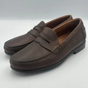 Johnston & Murphy Penny Loafer Shoes Mens 10 M Leather Brown Slip On Preppy - Picture 1 of 15