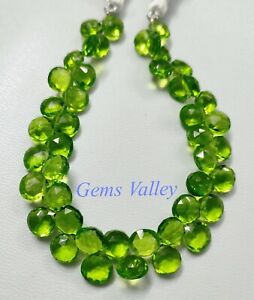 Quartz Glass Heart Shape Faceted Beads UNIQUE! Peridot Quartz Glass Beads GV-925