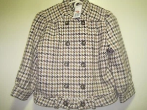 XXI/TWENTY ONE NWT HERRINGBONE Women SZ M Crop 3/4 Sleeve BROWN/TAN/IVORY Blazer - Picture 1 of 4