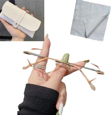 Gafas de presbicia anti-luz azul sin montura de diamante para mujer Foto 1 de 4