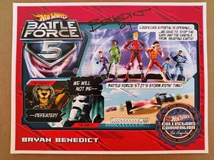 Signed Bryan Benedict 2009 Hot Wheels 23rd Convention Battle Force 5 E Sheet - Picture 1 of 10