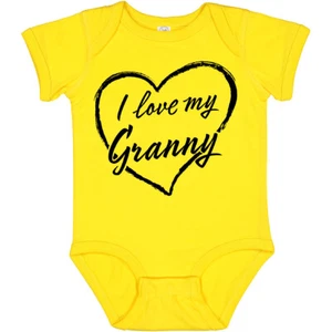 Inktastic I Love My Granny In Black Chalk Heart Baby Bodysuit Family Grandma As - Picture 1 of 11