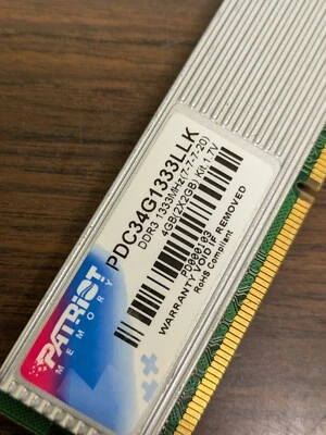 Patriot 4GB (2x2GB) PDC34G1333LLK DDR3-1333 Desktop  - Image 1 of 3