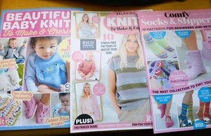 Three Knitting Booklets -Socks & Slippers, Beautiful Baby Knits , Relaxing Knits - Picture 1 of 4