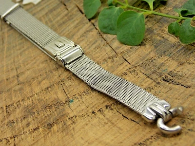 Vintage Watch Band Pre-Owned Sliding Clasp Stainless St Ring End Forstner Long - Image 1 of 4