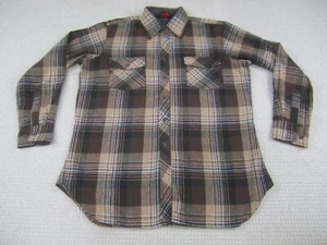 VTG The Hunter Shirt Mens Large Brown Plaid Button Down Long Sleeve Flannel - Picture 1 of 12
