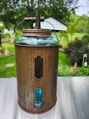 Antique Dandy Early 1900's Glass & Tin Kerosene Oil Jug / Bottle - Image 1 of 4