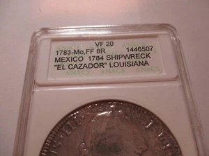 1783-MO FF MEXICO 8 Reales 8R El Cazador, ANACS Certified VF20 Shipwreck - Picture 1 of 12
