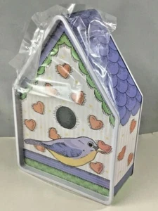 Collectible Decorative Birdhouse Metal Storage Tin 7" x 2" New - Picture 1 of 3