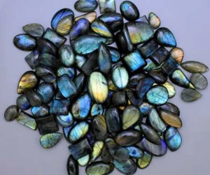 100% Natural Free Size Wholesale Lot Labradorite Loose Cabochon Gemstone AU 42 - Bild 1 von 1