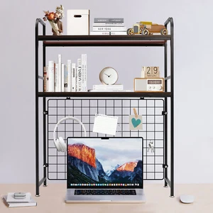 Bookcase 2-tier Rack 4* Hook Holder Countertop Display Shelf Stand Adjustable - Imagen 1 de 23
