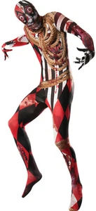 Herren Kostüm blutiger Horror Clown Gr.L Acrobat Clownskostüm Jumpsuit Halloween - Bild 1 von 3