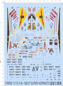 Kit calcomanía de agua 1/72 F/A-18E/F Super Hornets modelo D - Imagen 1 de 1