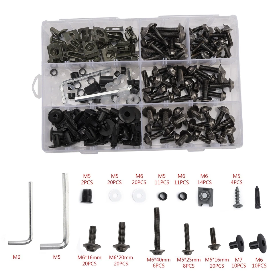 Titanium Fairing Bolts Screws Bodywork Kit For Yamaha YZF R6 R1 R3 R25 FZ07 FZ09 — 第 1/4 张图片