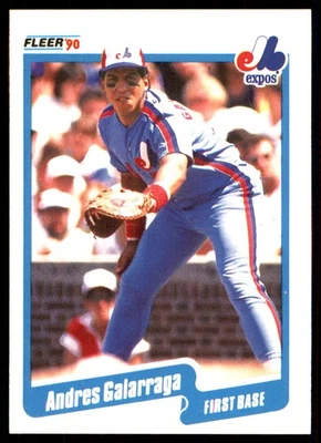 Andres Galarraga 1990 Fleer #345 Expos MLB READ FREE SHIPPING AutographDen - Image 1 of 2