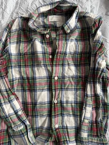 Boys Flannel Button Down Crew Cuts Plaid Holiday Size 8 - Picture 1 of 2