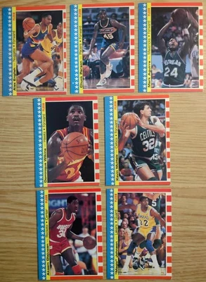 (7) HOFERS 1987-88 Fleer Sticker's Magic Johnson Hakeem Olajuwon D.Wilkins 🏀🏀 - Image 1 of 4