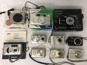 Compact Digital Camera's Job Lot x 10 Canon, Olympus, Casio, Kodak, Nikon, etc - Picture 1 of 18