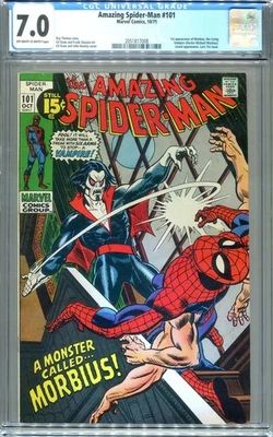 Amazing Spider-Man #101 ☀️ CGC 7.0 ☀️ 1st appearance Morbius ☀️ Gil Kane ☀️ 1971 - Image 1 of 2