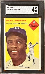 1954 Topps baseball # 10 Jackie Robinson SGC 4 - Foto 1 di 5