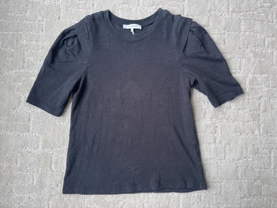 Camiseta para mujer FRAME vintage con panel plisado negro talla S negra Foto 1 de 4