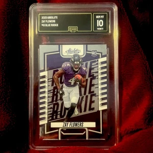 2023 PANINI ABSOLUTE #111 ZAY FLOWERS Blue Parallel Rookie RC Card Gem Mint 10 - Picture 1 of 2