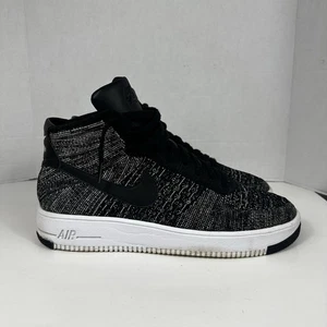 Scarpe Nike Air Force 1 Ultra Flyknit Mid OREO da uomo taglia 10,5 *NO CINTURINO, DIFETTI!* - Foto 1 di 24