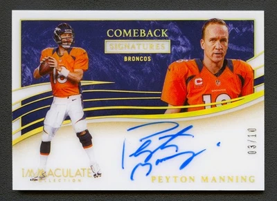 PEYTON MANNING 2020 IMMACULATE COMEBACK SIGNATURES BRONCOS AUTO AUTOGRAPH /10 - Image 1 of 2
