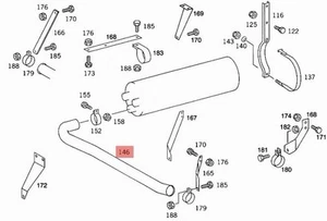 MERCEDES TRUCK LKW 617/619/623/385 TUBO DI SCARICO POSTERIORE OEM A6194921204 - Picture 1 of 8