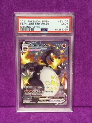 Charizard VMAX SV107/SV122 Shining Fates: Shiny Vault Holo PSA 9! - Image 1 of 3