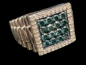 Estate sterling silver diamond ring - Picture 1 of 1