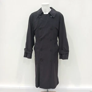 Vintage Chaps Ralph Lauren Trench Coat Size 40R Black FLT - Picture 1 of 11