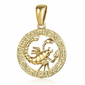 Gold Filled Constellation Horoscope Zodiac Sign Pendant Charm Aries Scorpio - Picture 1 of 16