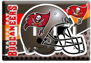 TAMPA BAY BUCCANEERS FOOTBALL TEAM 4 GANG LIGHT SWITCH WALL PLATE MAN CAVE DECOR - Picture 1 of 1