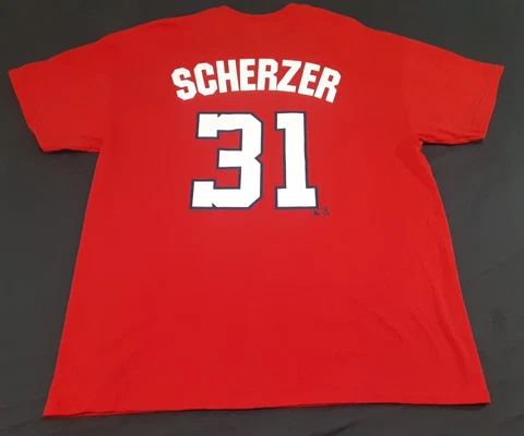 Washington Nationals T Shirt Jersey Max Scherzer #31 Mens Size XL Red Cover