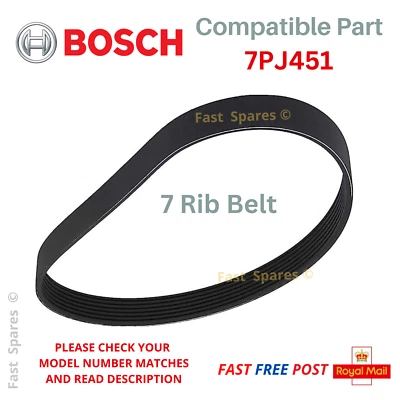 7PJ451 Drive Belt BOSCH ROTAK 370ER Lawnmower 7 Rib 16mm Wide FAST POST
