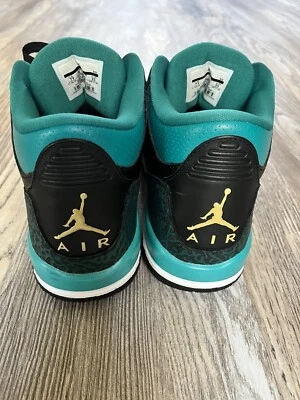 Zapatilla deportiva juvenil talla 7 Jordan 3 Retro Rio verde azulado negra blanca verde azulado dorada OG unisex Foto 1 de 4