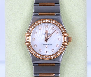 Omega Constellation 160 Years 18k Rose Gold Steel Diamond MOP 25mm Quartz Watch - Picture 1 of 8