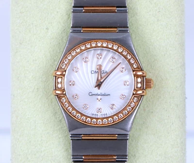 Reloj de cuarzo Omega Constellation 160 años oro rosa 18k acero diamante mop 25 mm Foto 1 de 4