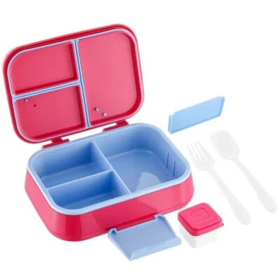 Kids Chill Leak-Proof Lunch Box, 3Compartment,Delivery sauce box (Red- 1Pcs) - Imagem 1 de 4