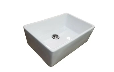White Ceramic Farm Style Bathroom Vanity Sink Basin Vessel/Flush Mount 24" x 16" - Image 1 of 4