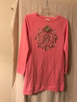 Crazy 8 Rosa Vestido Niñas 14 XL Plata Brillante Sudadera Larga $25! Foto 1 de 4