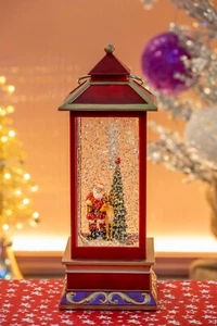 Christmas Snow Globe Lighted Santa Water Lantern Lighted - Picture 1 of 3