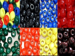 50 pcs 10x8mm big opaque acrylic pony beads in various colours DIY Handcraft - Picture 1 of 5