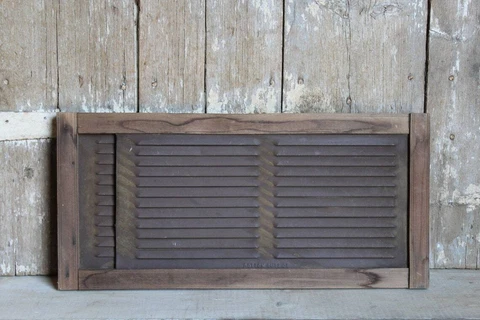 Antique Farmhouse Window Vent, Vintage Window Louver, Metal Sliding Window Vent Cover