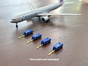 1:400 Model Airport Accessories - 4 Piece "Wide-Body" Pushback TUG Set (Blue) - Picture 1 of 9