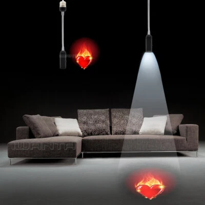 E26 E27 Flaming Red Heart Decor Home Bar Indoor LED Lamp Projector Shadow Light - Image 1 of 4