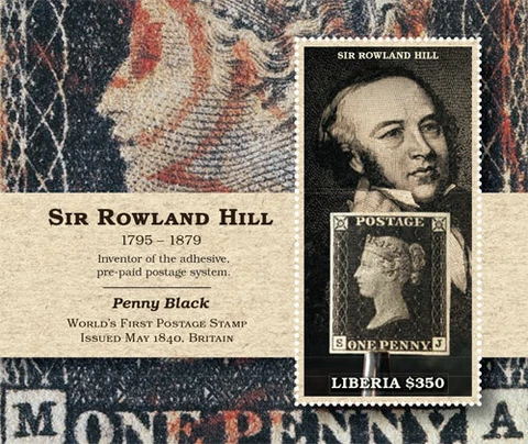 Liberia 2015 - PENNY BLACK 175TH ANNIV. - Souvenir Stamp Sheet Scott 3062 - MNH Cover