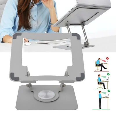 Adjustable Computer Stand with Rotating Base Ergonimic Foldable Laptop for Desk - Image 1 of 4