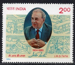 1109 - India 1994 - J.R.D.Tata - Indian Aviator - MNH Set - Picture 1 of 2